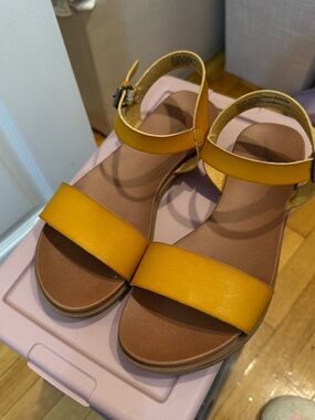 Women’s Yellow Ankle-Strap Sandals